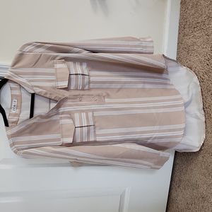 ZC&GF Women's casual Long Sleeve V-Neck Button Down Shirt Large